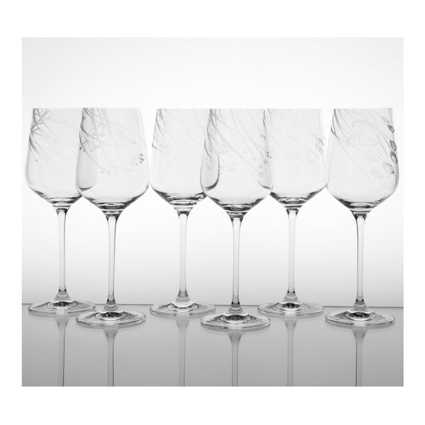 Ateliér Žampach, set 6 ks skleniček na bílé víno Traviny dolů