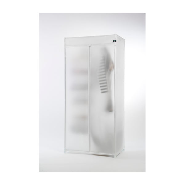 Bílá šatní textilní skříň Compactor Milky, výška 160 cm