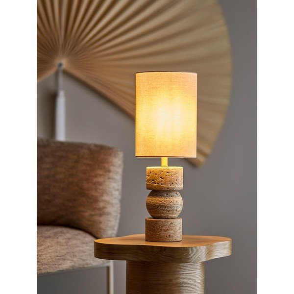 Naturaalse värvi kivist laualamp tekstiilist varjuga (kõrgus 53 cm) Marci - Bloomingville-image-2