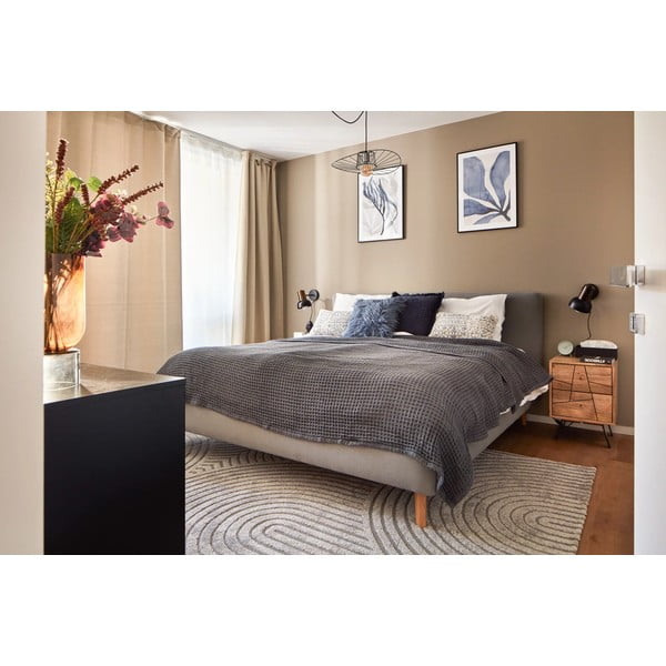 Hall polsterdatud kaheinimesevoodi koos voodipõhja ja panipaigaga 160x200cm Mattis - Meise Möbel-image-1