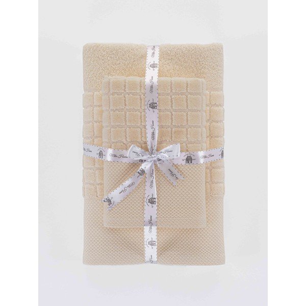 Valged puuvillased froteerätikud ja vannilinad 2tk komplektis Square - Mila Home-image-3