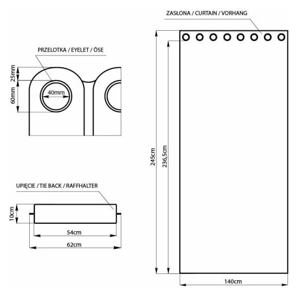 Valge sametkardin Samet, 140 x 245 cm - AmeliaHome-image-1