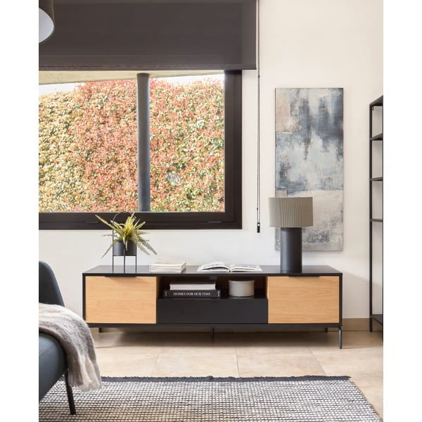 Musta ja halli värvi metallist lambivari (kõrgus 50 cm) Domicina - Kave Home-image-3