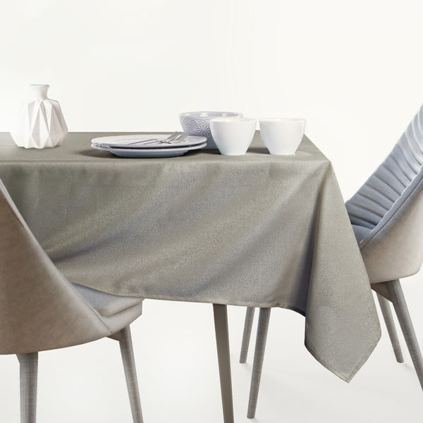 Hnědošedý ubrus v oválném tvaru AmeliaHome Empire Cappuccino Oval, 140 x 240 cm-image-3