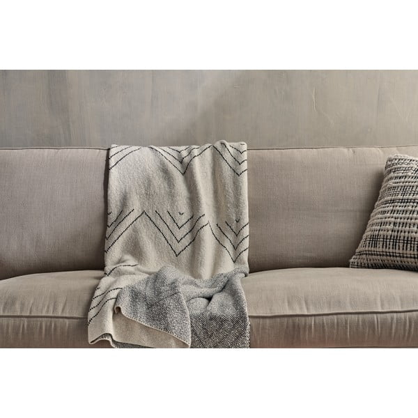 Beeži ja musta värvi puuvillatekk Peak, 180 x 125 cm Kosumi - Nkuku-image-1