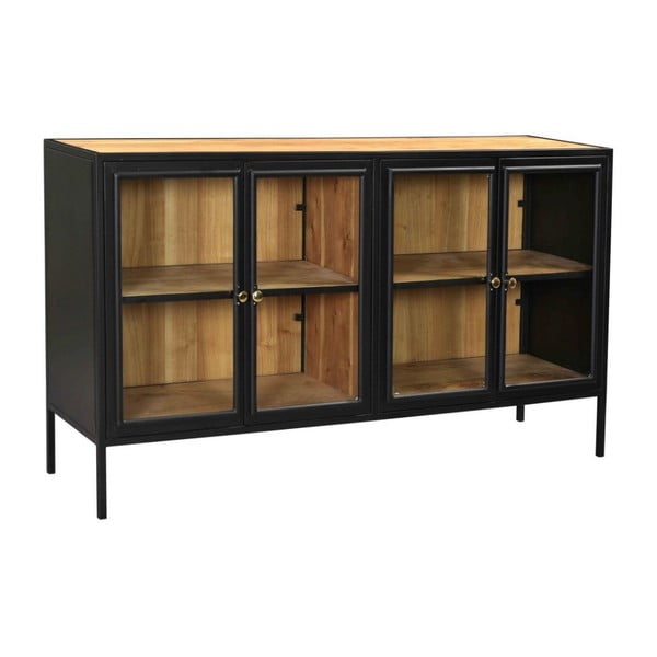 Must akaatsia täispuidust vitriinkapp 170x90 cm Kingston - HSM collection-image-2