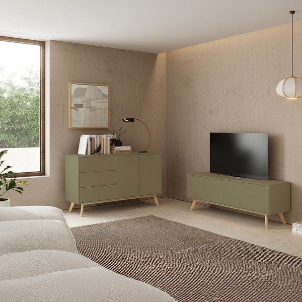 Roheline matt telekaalus 140x53x40 cm Campus - Marckeric-image-1