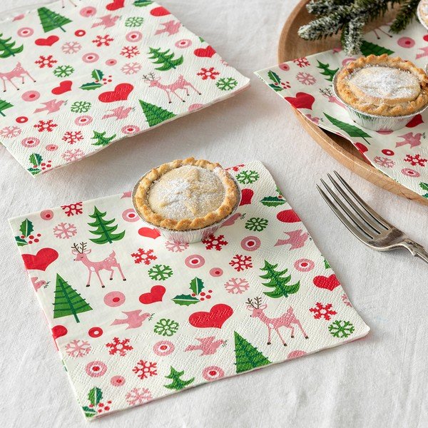 Salvrätikud komplektis 20 tk 25x25 cm 50s Christmas - Rex London-image-1