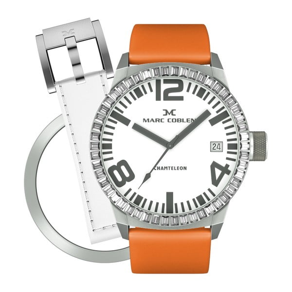 Dámské hodinky Marc Coblen s páskem a kroužkem navíc P71