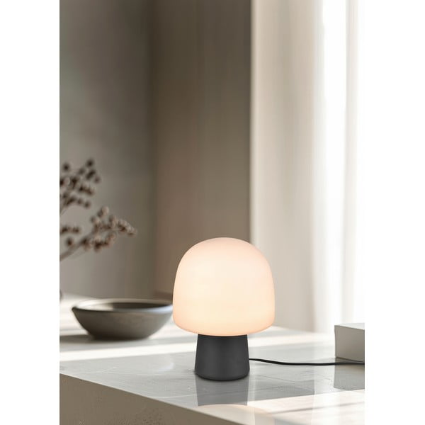 Must-valge lauavalgusti klaasist varjuga (kõrgus 27 cm) Steen - Trio-image-1