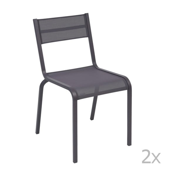Sada 2 modrofialových kovových zahradních židlí Fermob Oléron
