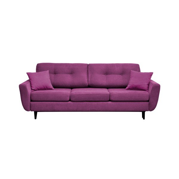Fialová trojmístná rozkládací pohovka s černými nohami Mazzini Sofas Jasmin-image-2