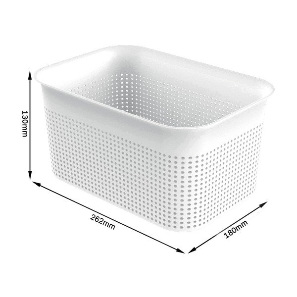 Valge ringlussevõetud plastist hoiukorv Brisen - Rotho-image-4