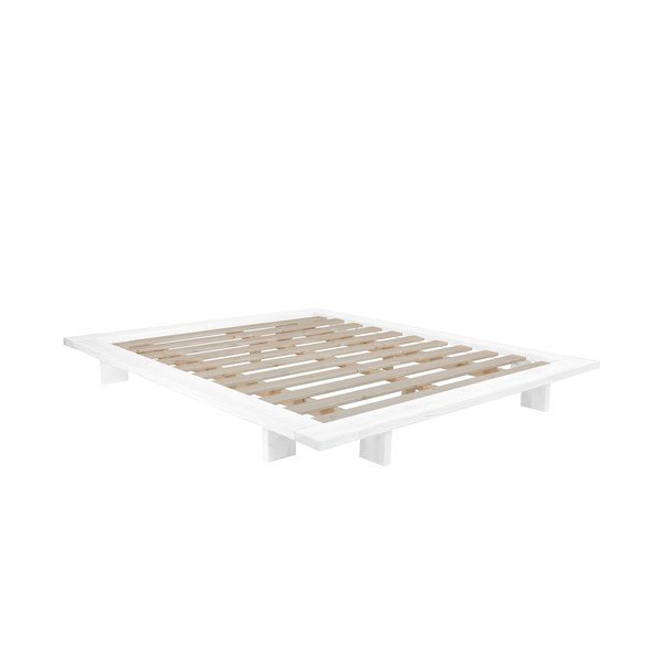 Dvoulůžková postel z borovicového dřeva s matrací Karup Design Japan Comfort Mat White/Natural, 140 x 200 cm-image-3