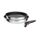 Roostevabast terasest mittenakkuva pinnaga ja eemaldatava käepidemega pannid, 2 tk komplektis ø 26 cm INGENIO Cook Eat L8813S75 - Tefal