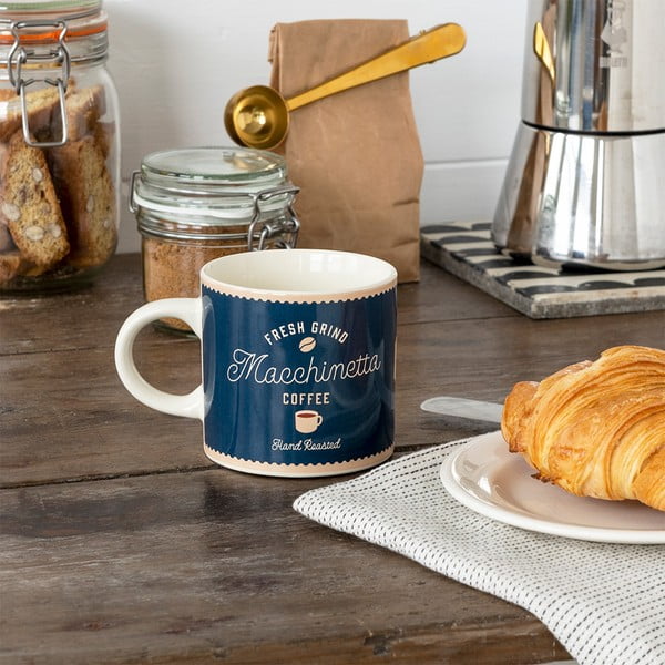 Tumesinine-kreem keraamiline kruus 350 ml Macchinetta - Rex London-image-1