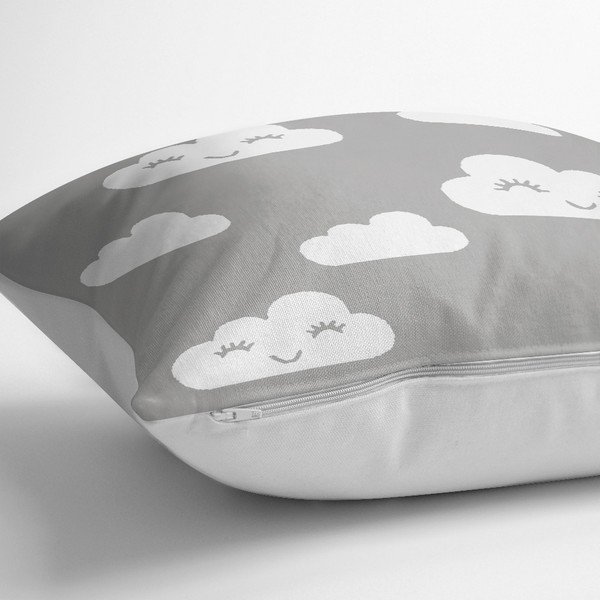 Puuvillasegust padjapüür halli taustaga pilv, 45 x 45 cm - Minimalist Cushion Covers-image-2