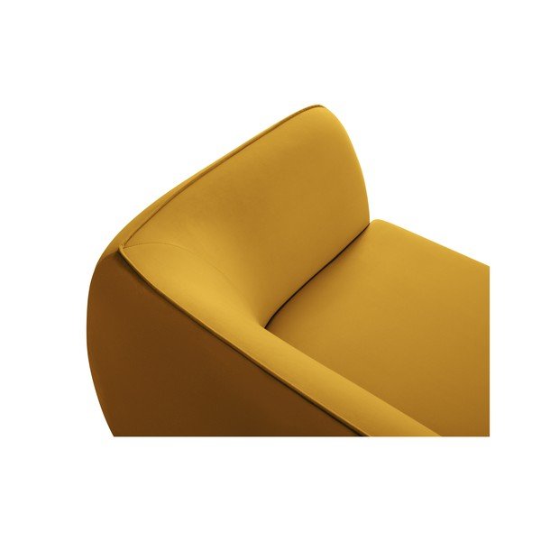 Kollane sametist diivan 190 cm Lando - Micadoni Home-image-4
