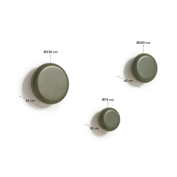 Hallikasrohelised seinale kinnitatavad puidust konksud 3tk komplektis Nadue - Kave Home-image-3