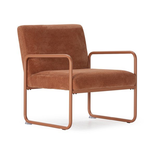 Terrakota värvi šenill-tugitool Vince - MOME