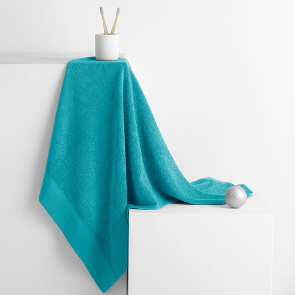 Türkiissinine puuvill frotee rätik 50x100 cm Amari – Restilo-image-1