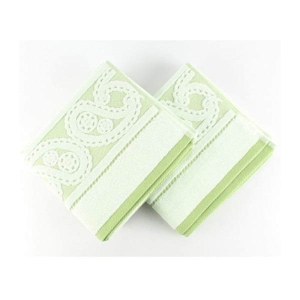 Sada 2 zelených ručníků Hurrem, 50x90 cm