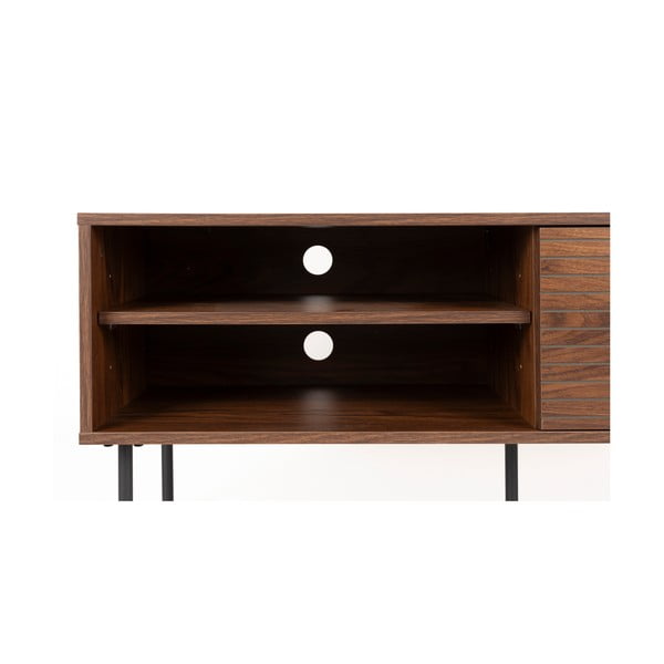 Pruun pähklipuidu spoonist TV-alus 120x50x40 cm Stripes - White Label-image-4