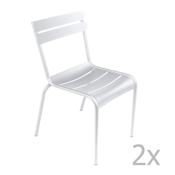 Sada 2 bílých židlí Fermob Luxembourg