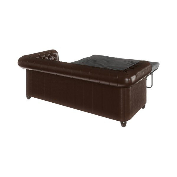 Tumepruun kunstnahast diivanvoodi 203 cm York - Ropez-image-4