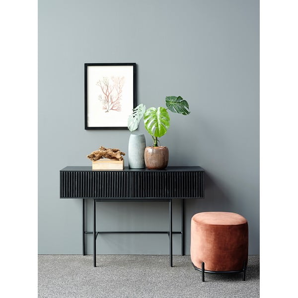 Must tamme konsoollaud metallist jalgadega , pikkus 120 cm Oxford - Canett-image-3