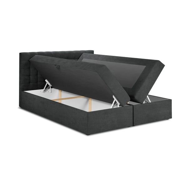 Tumehall boxspring-voodi koos panipaigaga 180x200 cm Jade - Mazzini Beds-image-3