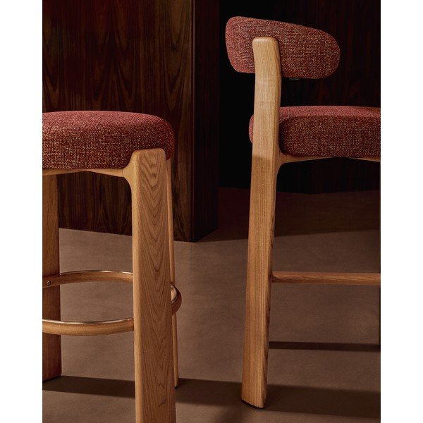 Terrakottapunane saarepuust baaritool (istme kõrgus 75 cm) Granite - Kave Home-image-4