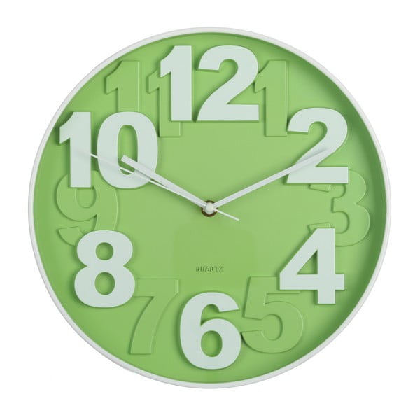 Zelené nástěnné hodiny Ixia