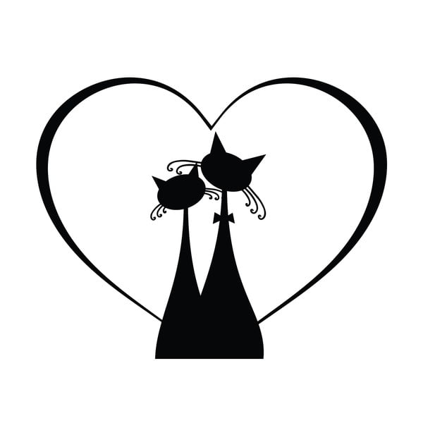 Must kleebis Cat Couple lüliti jaoks - Ambiance-image-2