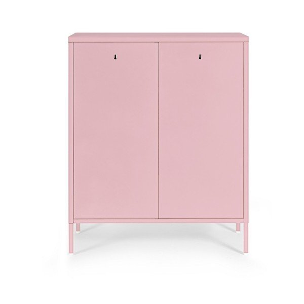 Heleroosa metallist lukustatav kapp 80x101,5x40 cm Cambridge - Yes Everyday-image-4