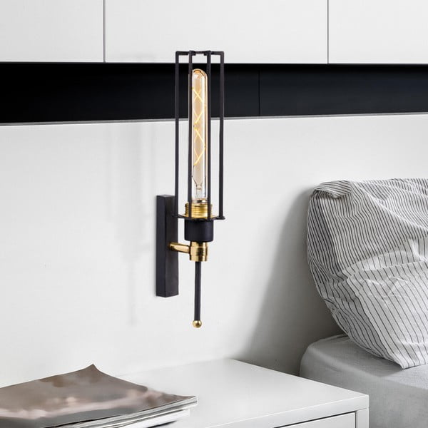 Must-kuldne seinavalgusti ø 8 cm Fellini - Opviq lights-image-1