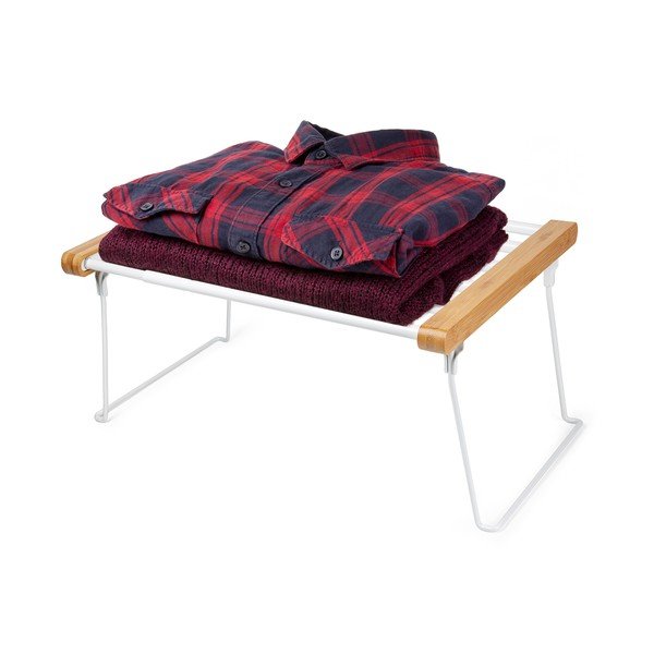 Valge reguleeritav riideid riiul laiendatud riiulite riiulite riiul - Compactor-image-3