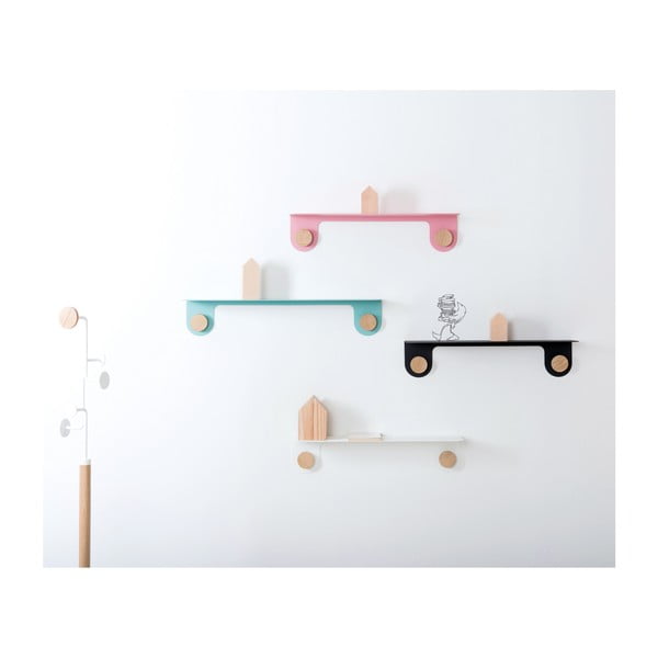 Tammepuidust rohelisest terasest seinariiul 2 konksuga , pikkus 70 cm Hook - Gazzda-image-4