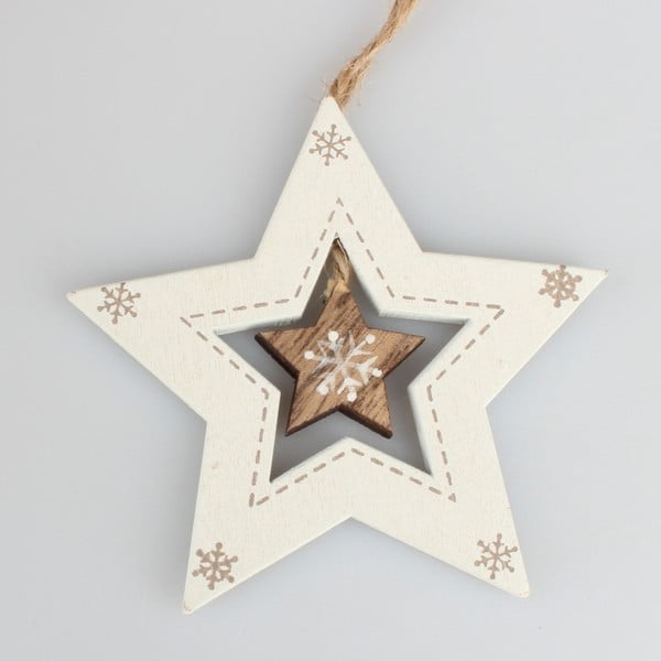 Bílá závěsná dekorace ve tvaru hvězdy Dakls Star