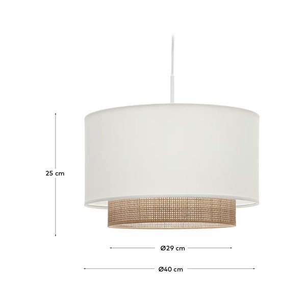 Kangast lambivari valge ja naturaalset värvi ø 40 cm Erna - Kave Home-image-4