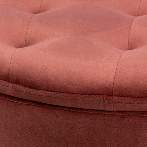 Korallroosa sametist pouf , ⌀ 60 cm Retina - Actona-image-2
