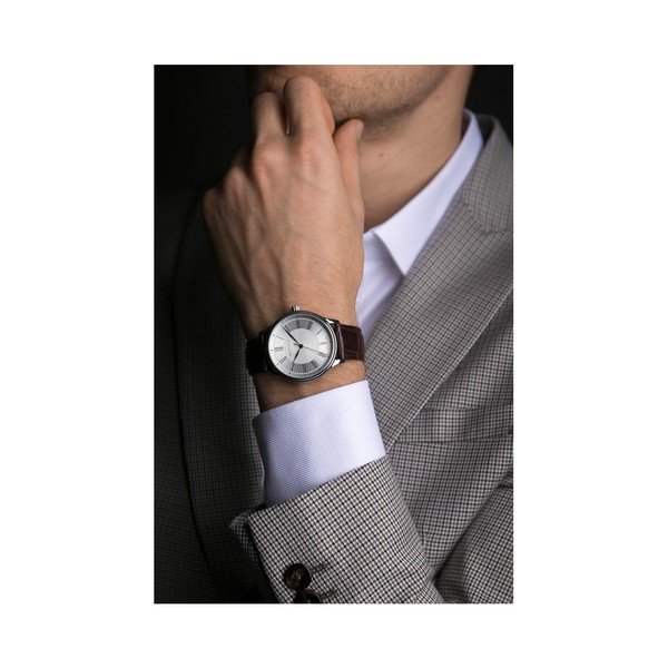 Pánské hodinky s hnědým páskem z pravé kůže Walter Bach Marrio-image-3