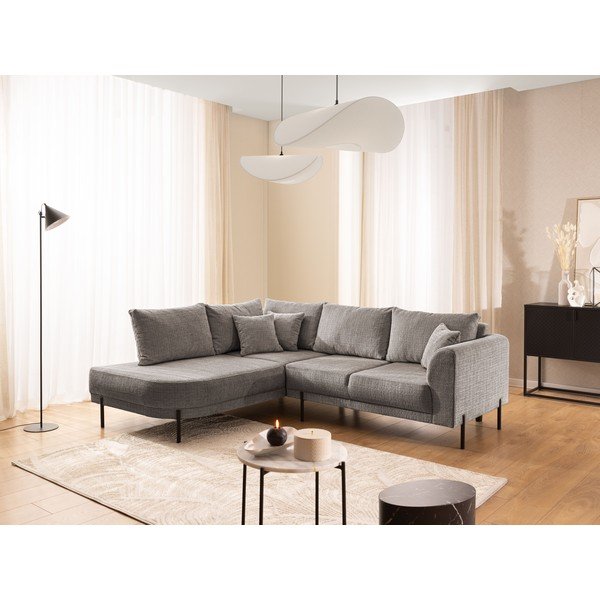 Hallikaspruun šenillist nurgadiivan (vasak nurk/L-kujuline) Mauris - Ropez-image-1