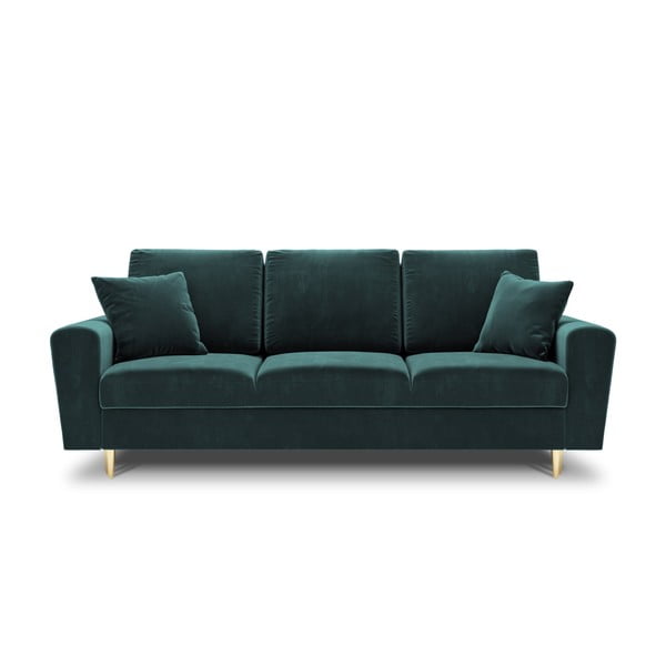 Petrooleumi värvi sametist panipaigaga nurgadiivanvoodi 235 cm Kyoto - Cosmopolitan Design
