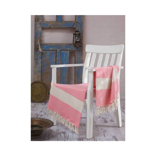 Hammam osuška Elmas Pink, 100x180 cm-image-1
