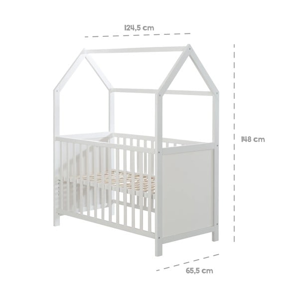 Valge võrevoodi 60x120 cm - Roba-image-4