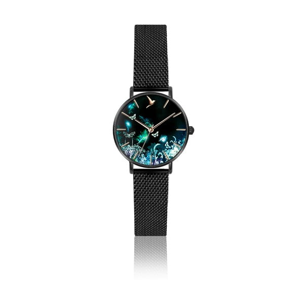 Dámské hodinky s páskem z nerezové oceli v černé barvě Emily Westwood Forest