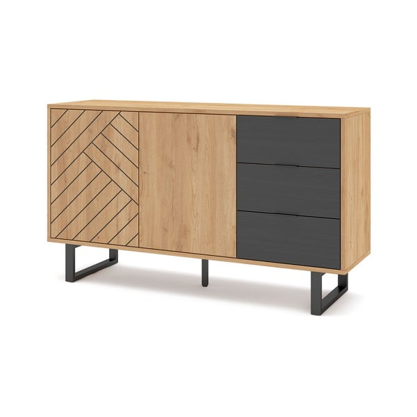 Antratsiit/loomulik madal kapp tammepuust 140x80 cm Madona - Marckeric-image-3