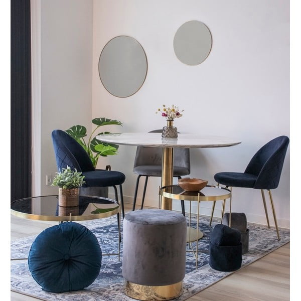 Ümmargune marmorist söögilaud ø 110 cm Bolzano - House Nordic-image-1