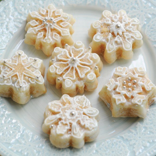 Vorm 6 mini kooki jaoks, hõbedane , 700 ml Snowflakes - Nordic Ware-image-1